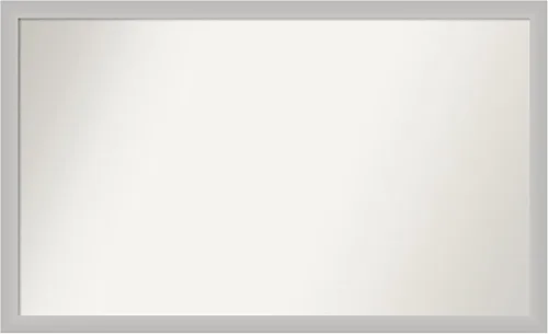 Vista 142 de Amanti Art Silver Bathroom Mirror for Over Sink, 26x45 Custom Made Marred Pewter Rectangle Vanity Mirror, Oversize Casual Wood Frame, Hangs Estaño