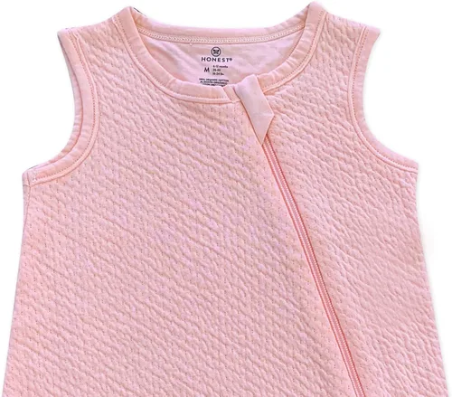 Vista 2 de HonestBaby - Manta vestible de algodón orgánico matelassé, rosa, grande