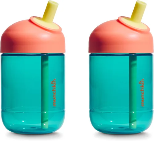 Vista 8 de Munchkin Perfect Angle - Vasos con popote para niños pequeños de 1 a 3 años, a prueba de derrames, con popote suave y ergonómico, sin BPA, 10 onzas