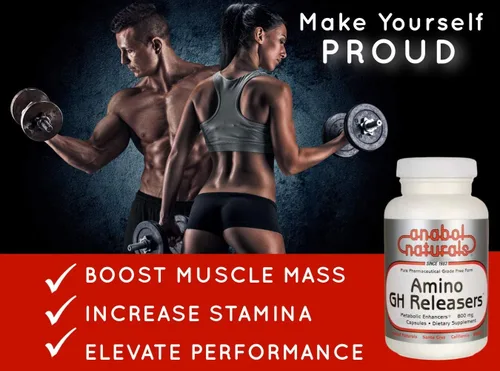 Vista 4 de Anabol Naturals Amino GHReleasers Suplemento de aminoácidos pre-entrenamiento - MetaboEnhancer con L-Glutamina y L-Arginina para músculo magro, 500