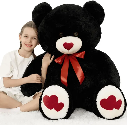 Vista 30 de MaoGoLan Oso de peluche gigante de 52" Oso de peluche - Te amo Corazón rojo Oso de peluche grande para regalo de San Valentín, aniversario, larga