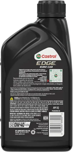 Vista 4 de Aceite de motor sintético avanzado Castrol Edge Euro 0W-40 A3/B4, 1 cuarto de galón, paquete de 6