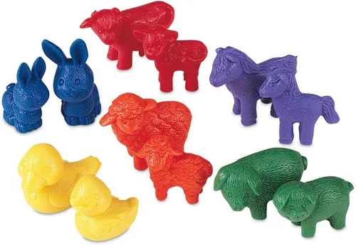 Vista 2 de Learning Resources Friendly Farm Animal Counters - 72 Pieces, Ages 3+, Toddler Toys, Preschool Supplies, Classroom Desk Pets, Educational Counting