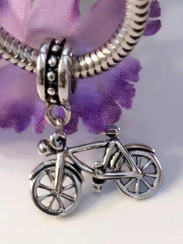 Vista 2 de Jovana - Dije colgante de plata de ley para bicicleta se adapta a pulseras Pandora Plata esterlina
