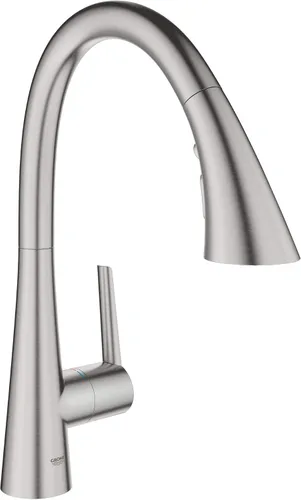 Vista 16 de Grohe 32298003 Zedra Grifo de cocina con triple rociador extraíble de una sola manija en cromo Starlight Cromado