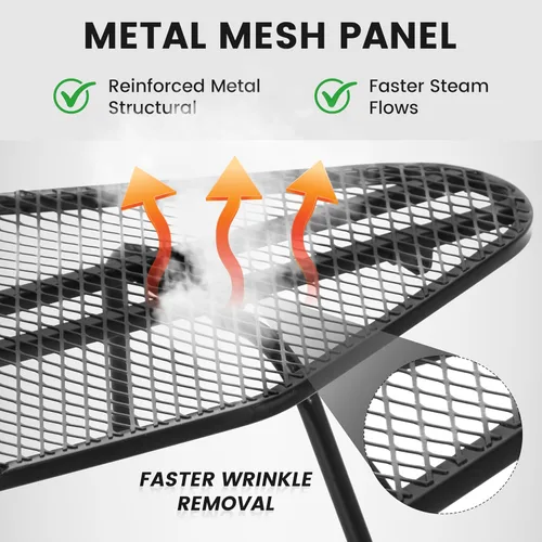 Vista 10 de Tabla de planchar pequeña, tabla de planchar plegable compacta, tablero de hierro portátil, panel de malla de metal, almohadilla gruesa de 0.315 in