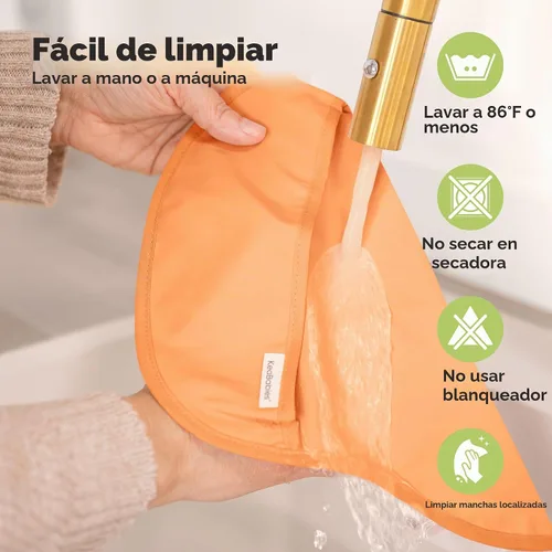 Vista 6 de KeaBabies - Paquete de 3 baberos impermeables para comer, ligeros, básicos
