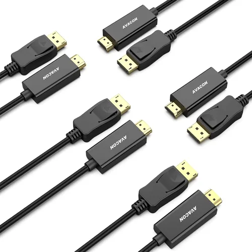 Vista 10 de Cable 4K DisplayPort a HDMI de 6 pies, DP 1.2 unidireccional para computadora a HDMI 1.4 pantalla chapado en oro para Lenovo, HP, ASUS, Dell y otras