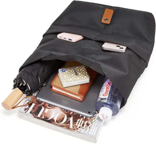 Vista 7 de Bolso de mensajero de lona vintage elegante bolsa de hombro plegable bolsa de hombro de lona pesada para hombres y mujeres Clásico simple vintage