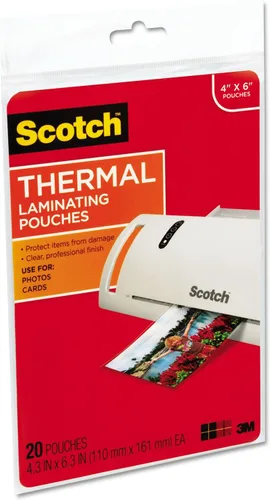 Vista 3 de Scotch - Bolsas de laminación, 5 mil, 4.33" X 6.33", transparente brillante, paquete de 20