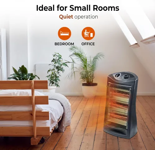 Vista 5 de Calentadores de espacio Comfort Zone para uso en interiores, calentador eléctrico portátil, termostato ajustable, calor infrarrojo, calentador
