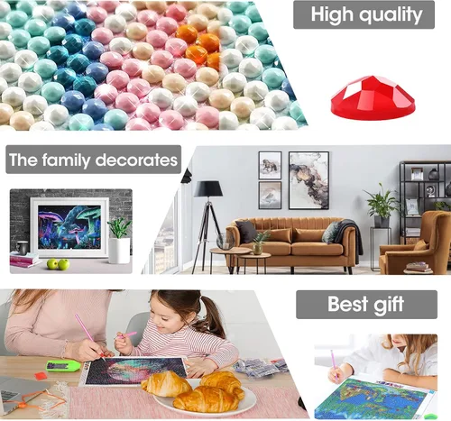 Vista 7 de LOMSIOY Kits de arte de diamantes 5D para adultos, kits de pintura de diamantes de tigre para principiantes, arte de diamantes de imitación