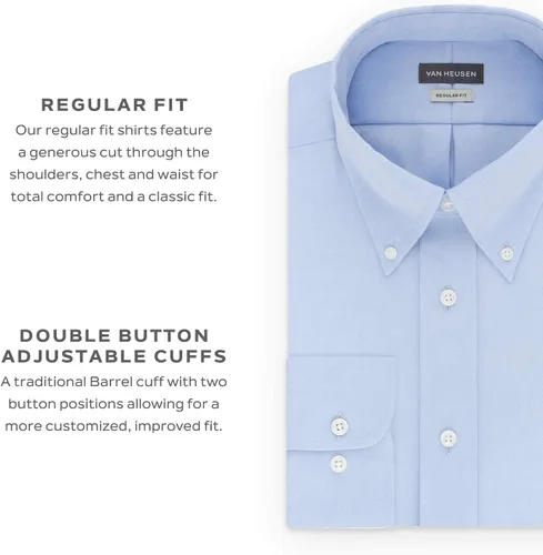 Vista 6 de Van Heusen Camisa de vestir para hombre, ajuste regular, tipo Gingham, con botones