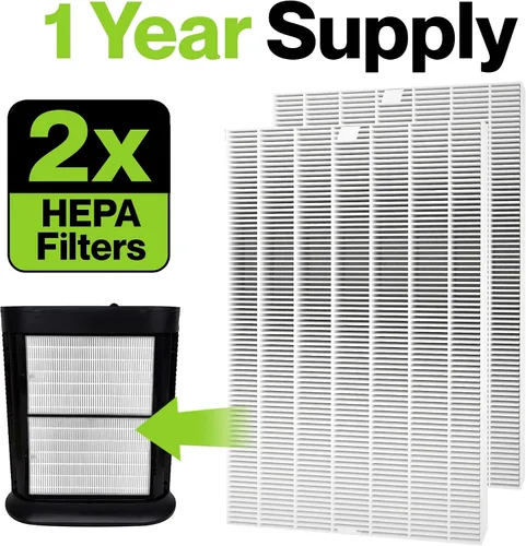 Vista 3 de Durabasics Paquete de 2 filtros HEPA compatibles con filtros de repuesto para purificador de aire Honeywell, repuesto para filtro Honeywell R