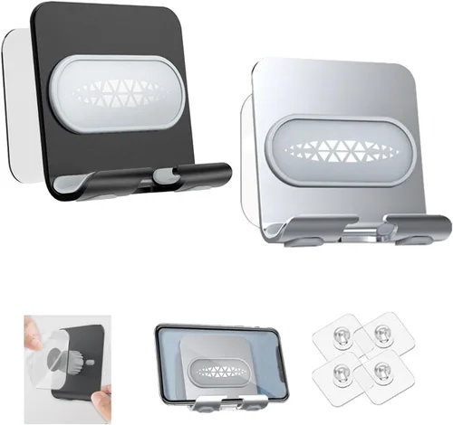 Vista 9 de 2 calcomanías adhesivas, se utilizan para soporte de teléfono de ducha, artículos para colgar en la pared, etc. (2 calcomanías adhesivas)