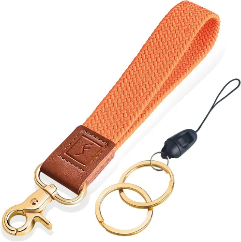 Vista 8 de Fishent Llavero de Muñeca Elástico, Cordones de Muñeca Trenzados Lindos para Llaves, Soporte de Llavero para Mujeres y Hombres, Correa de Muñeca