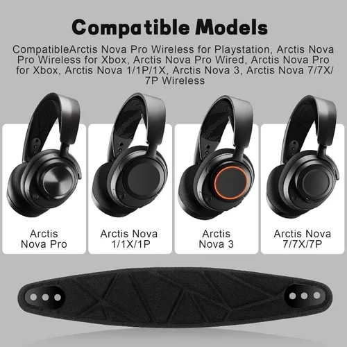 Vista 3 de Arctis Nova Pro - Diadema de repuesto, compatible con SteelSeries Arctis Nova Pro, Nova 7P, Nova 7X, Arctis Nova 1, Arctis Nova 3 auriculares