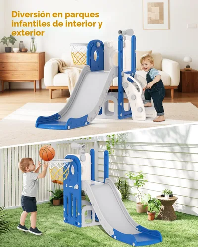 Vista 2 de Babytronic Tobogán para Niños Pequeños, 6 en 1 Tobogán de Interior para Niños de 1-3 Años, Juego de Escalador Interior y Exterior para Bebés