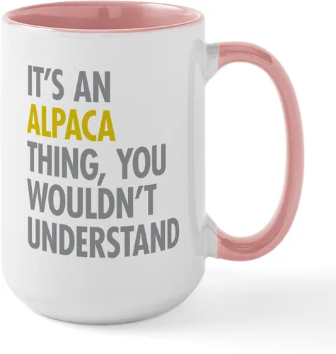 Vista 27 de CafePress Alpaca For Christmas Large Mug 15 oz (444 ml) Ceramic Coffee Mug