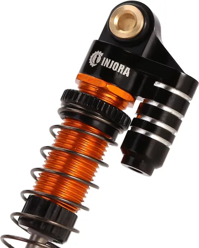 Vista 3 de INJORA Amortiguador de aceite de amortiguador de choque tele roscado de aluminio de 1.772 in para 1/24 RC Crawler FMS FCX24 Actualización (Oro)