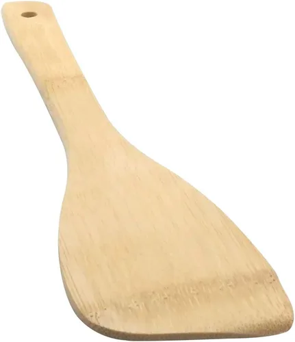 Vista 5 de 11.8 pulgadas de madera natural Turners Utensilio de bambú Herramientas de cocina de madera Cuchara Espátula Cocinar, Saltear y mezclar