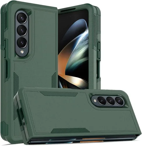 Vista 22 de Funda WOGROO para Samsung Galaxy Z Fold 4 - Funda protectora para teléfono a prueba de golpes, duradera, negra