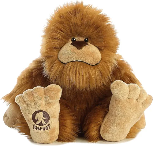 Vista 5 de Aurora® Fantasía Misteriosa Animal de Peluche Pie Grande - Compañero Mítico - Aventuras Imaginativas - Marrón 10 Pulgadas