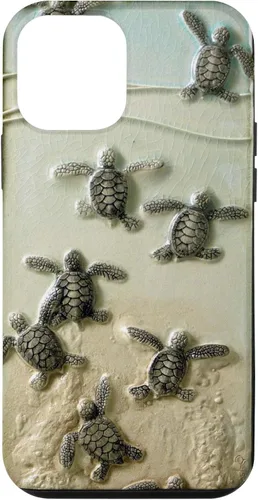 Vista 16 de Funda para iPhone 17, diseño de tortugas marinas color verde bebé