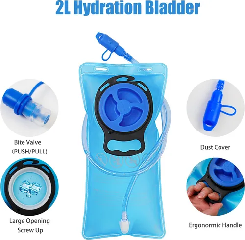 Vista 6 de Zavothy Hydration Backpack with 2L Hydration Bladder Water Backpack for Hiking Hydration Pack for Running Cycling Hiking