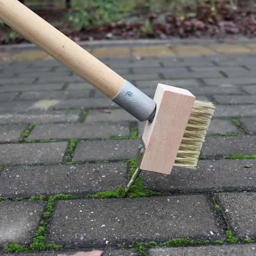 Vista 2 de SCRUBIT Cepillo limpiador de lechada con cable para eliminar musgo y malezas, ideal para limpiar cubiertas, adoquines, patios y pasarelas, raspador