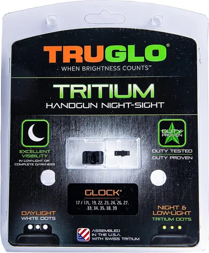 Vista 6 de TRUGLO Mira de pistola de tritio Miras nocturnas delanteras y traseras de alta visibilidad con puntos blancos de luz diurna y puntos de tritio