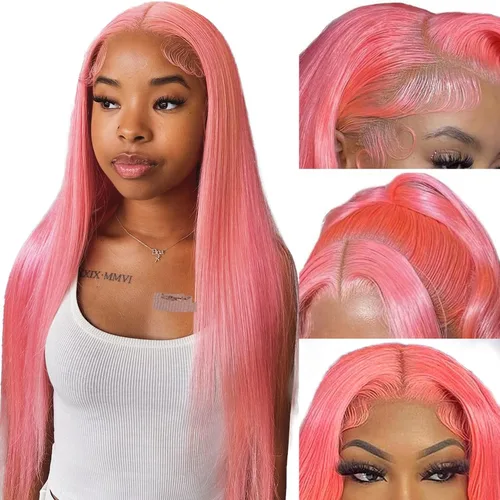 Vista 21 de PANDA ANGEL Peluca de encaje frontal de jengibre de cabello humano 13x4 lacio, naranja jengibre, frontal de encaje HD transparente sin pegamento
