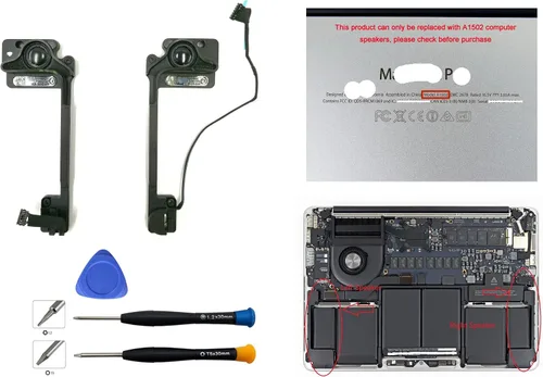Vista 7 de Altavoz interno izquierdo y derecho de repuesto para MacBook Pro 13 "Retina A1502 2013 2014 2015
