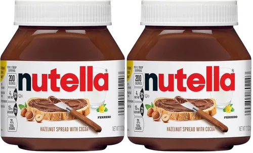 Vista 10 de Nutella Crema de avellanas con cacao, crema para untar de avellanas, favorito del desayuno, tarro de 7.7 onzas
