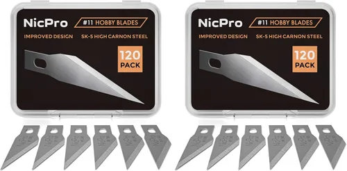 Vista 13 de Nicpro Juego de 120 cuchillas de hobby SK-5, repuesto de utilidad #2, herramienta de corte de repuesto con estuche de almacenamiento