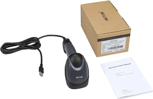 Vista 8 de NETUM Escáner de código de barras USB láser, escáner de código de barras 1D manual con cable para lectura de UPC EAN, pistola para venta al por