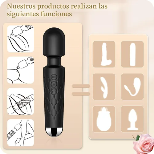 Vista 9 de SANJIANKE Varita Vibradora, Juguete Sexual para Adultos, Consolador de Punto G, Vibrador de Clítoris, Vibradores Sexuales, Estimulación