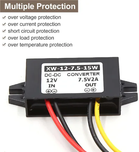 Vista 3 de uxcell DC 12V paso abajo a 7.5V DC 2A 15W módulo de fuente de alimentación transformador electrónico