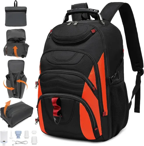 Vista 25 de Mochila para laptop Boavan para hombres (Negro, 15.6), Rosa(Amour Pink), Elegante