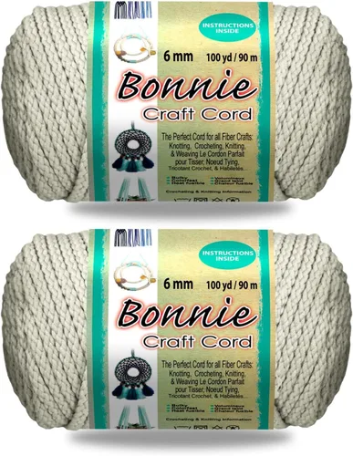 Vista 41 de Pepperell Bonnie - Cordón de macramé trenzado 6 mm x 91.4 m Almendra (Paquete de 2) Cordón de polipropileno retorcido para manualidades DIY