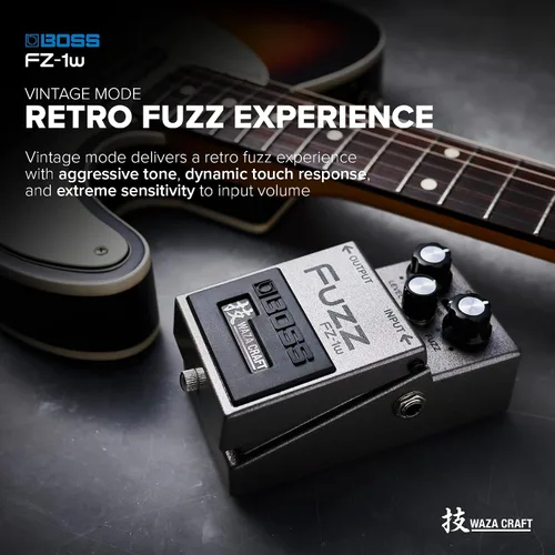 Vista 3 de BOSS FZ-1w FUZZ - Pedal de efectos de distorsión. Pedal de artesanía Waza premium todo analógico para la mejor experiencia de tono BOSS Tone. Modos