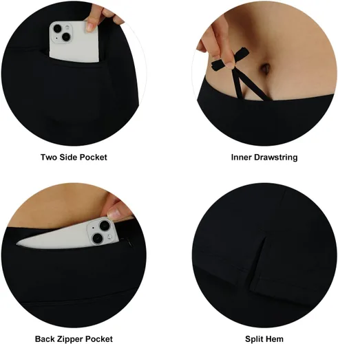 Vista 5 de Falda atlética con leggings, leggings con falda de tenis para mujer con bolsillo