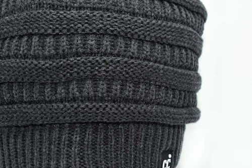 Vista 48 de C.C Winter Oversized Beanie Hat with Fuzzy Lining – Thick Knit Thermal Beanie for Cold Weather, Soft Warm Fleece Lined Cap