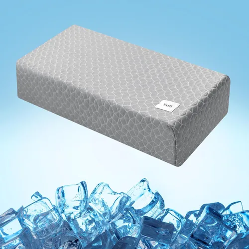 Vista 9 de HARBOREST Almohada Cubo Refrescante - Almohada para Dormir de Lado para Dolor de Cuello y Hombro, Almohada de Espuma Viscoelástica Cubo Pro con Azul