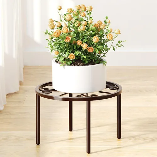Vista 6 de bussdis 1 soporte para plantas, soporte de metal resistente para decorar plantas, soporte para macetas antioxidante, estante redondo para plantas