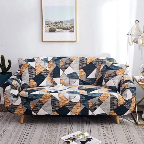 Vista 21 de IMYOGI Funda de sofá de alta elasticidad estampada, funda de elastano elástica para sofá de esquina, lavable para 3 cojines, protector de muebles