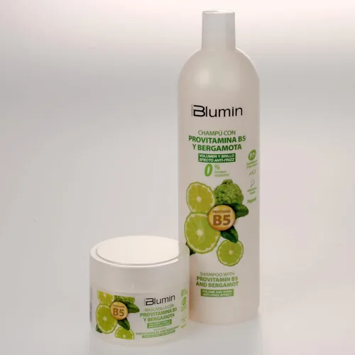 Vista 3 de Blumin Champú Efecto Anti-Frizz con Bergamota y Provitamina B5 – Volumen y Brillo, 33.8 fl oz
