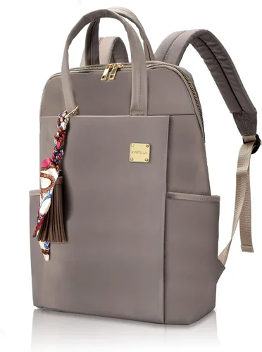 Vista 9 de Mochila para laptop para mujer, delgada de viaje, bolsa para computadora portátil de hasta 15.6 pulgadas, ligera, tamaño mediano, bolsa de trabajo