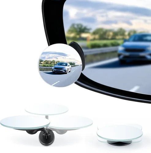 Vista 13 de LivTee Espejo de punto ciego para vehículo, con forma de ventilador asimétrico, vidrio HD sin marco, espejo retrovisor convexo con gran ángulo En