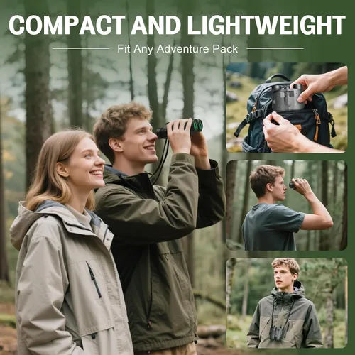Vista 6 de Binoculares compactos de observación de aves de 25x32, de alta potencia para adultos y niños BAK4 FMC Optics for Sports Sightseeing, Low Light for